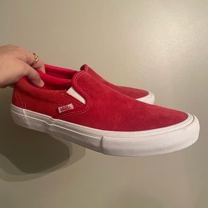 Vans Red Suede Slip On